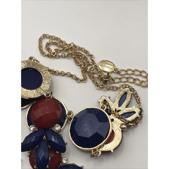 Simple Addiction‎ Necklace, Blue  RED Acrylic Faux Stones, Rhinestones cluster - Picture 7 of 7